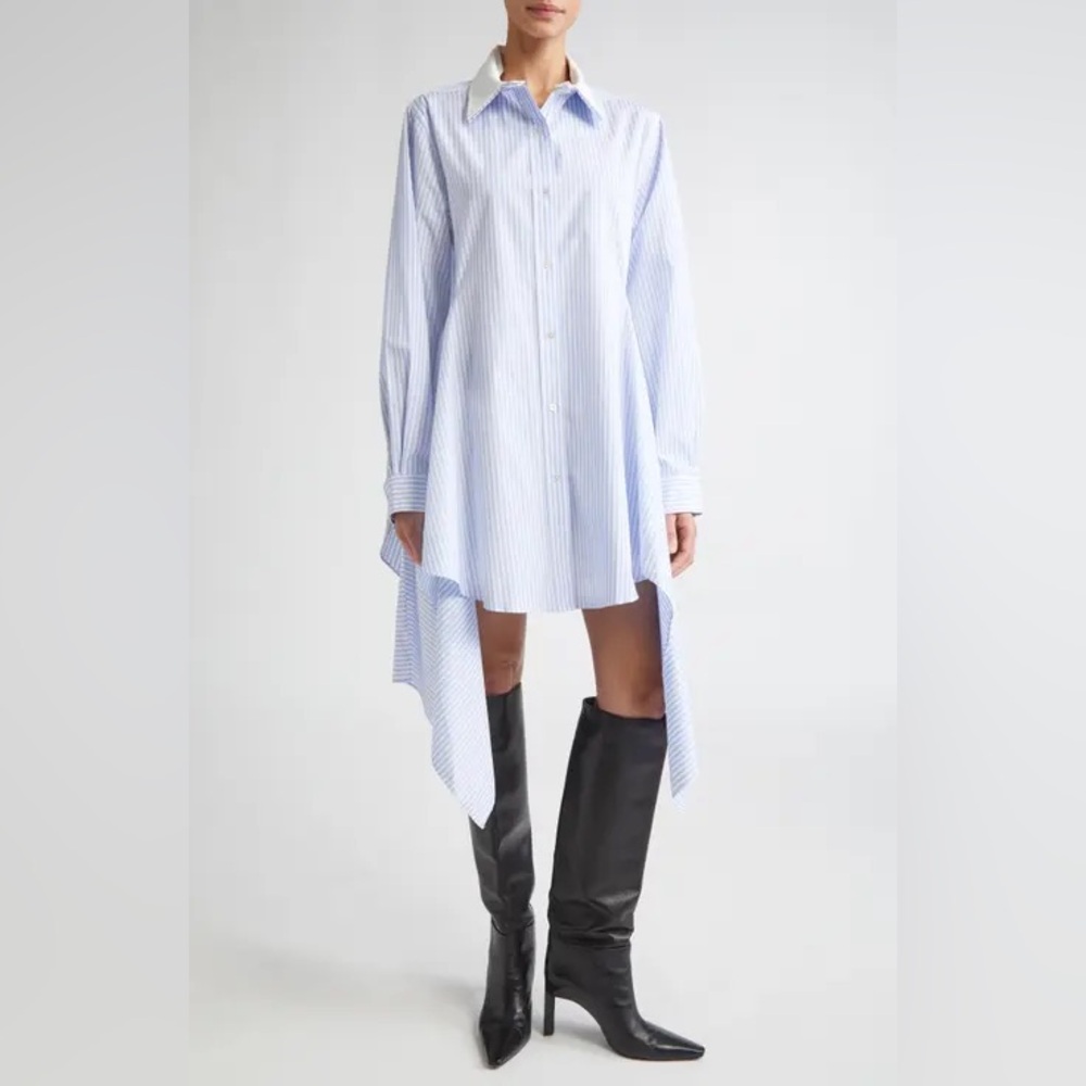 Imperial Pinstripe Drape Shirt Dress Size L